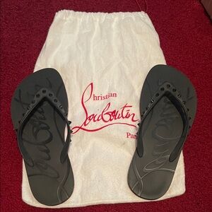 Christian Louboutin Black Studded Sandals -Lightly worn